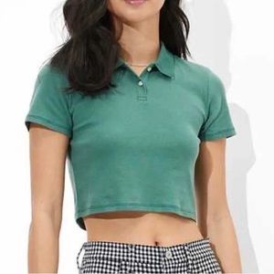 NWT American Eagle Cropped Polo Baby Tee